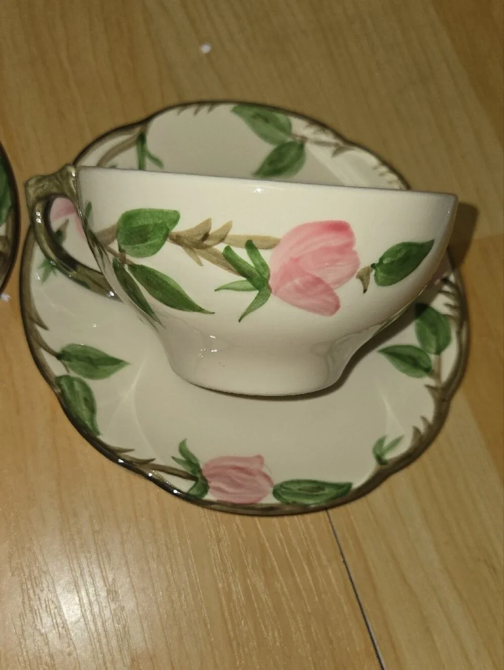Fransican Desert Rose Teacup & Saucer Set